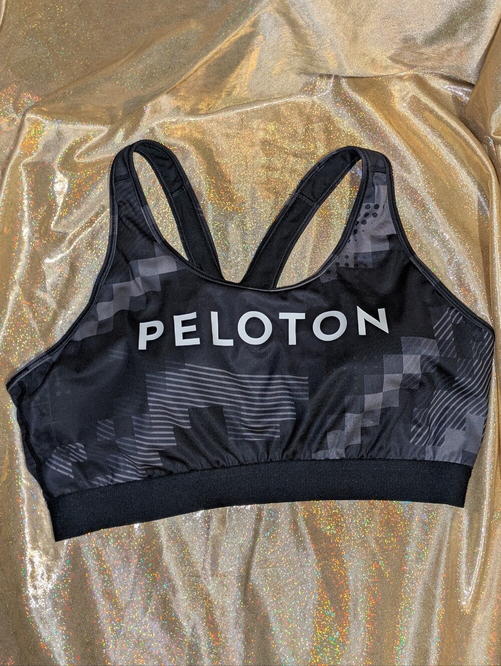 Peloton Women's Black Sports Bra - Racerback Support - Adidas 1X
